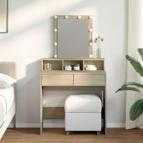 Dressing Table Sonoma oak Engineered wood, glass