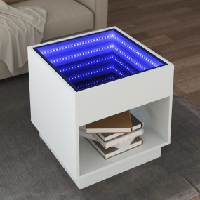 Coffee Table White Engineered wood, glass 19.7x19.7x19....