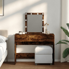 Dressing Table Smoked Oak Engineered Wood Medium Dressi...