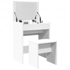 Dressing Table White Engineered wood, glass Medium Dres...