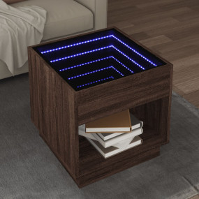 Coffee Table Brown Oak Engineered wood, glass 19.7 x 19...