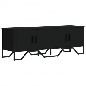 TV Cabinet Black Engineered Wood TV Cabinet Rectangular...