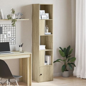 Bookcase Sonoma oak Engineered wood 15.7x14.2x74.4 in B...