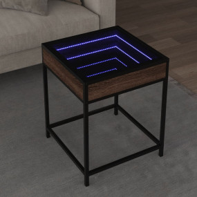 Coffee Table Brown Oak Engineered wood 15.7 in x 15.7 i...