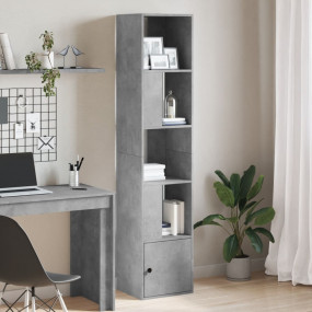 Bookcase Concrete Grey Engineered Wood Tall Bookcase