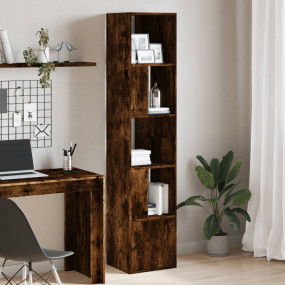 Bookcase Smoked Oak Engineered Wood Tall Bookcase Recta...
