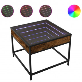 Coffee Table Smoked Oak Engineered Wood, Glass, Metal S...