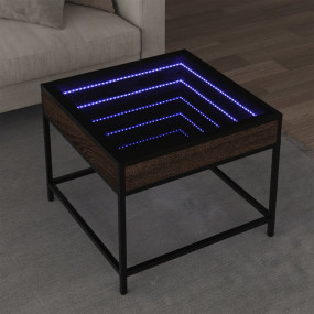 Coffee Table Brown oak Engineered wood, glass, metal Me...