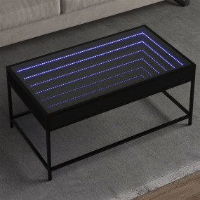 Coffee Table Black Engineered wood, Glass, Metal 35.4 i...