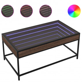 Coffee Table Brown oak Engineered wood, glass, metal Me...