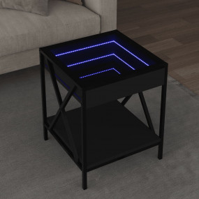Coffee Table Black Engineered wood, glass, metal Small