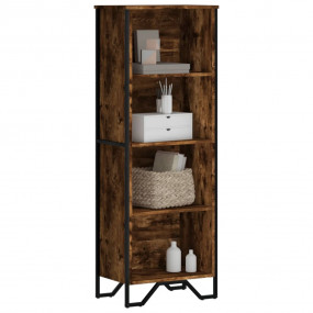 Bookcase Smoked oak Engineered wood, Metal Medium Bookc...