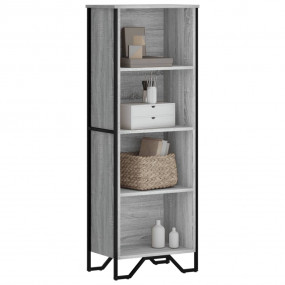 Bookcase Grey Sonoma Engineered wood, Metal Slim Bookca...