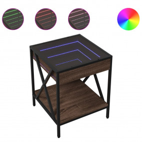 Coffee Table Brown Oak Engineered wood, Glass, Metal Sm...