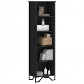 Bookcase Black Engineered wood and metal Bookcase Recta...