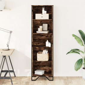 Bookcase Smoked Oak Engineered wood, metal Medium Bookc...