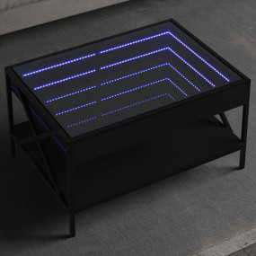 Coffee Table Black Engineered wood, glass, metal Medium