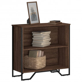 Bookcase Brown Oak Engineered Wood, Metal Medium Bookca...