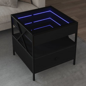 Coffee Table Black Engineered wood, glass, metal Medium...