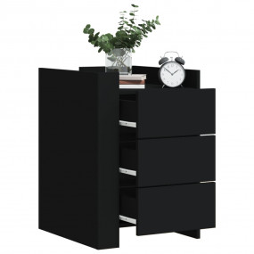 Bedside Cabinet Black Engineered wood Medium Bedside Ca...