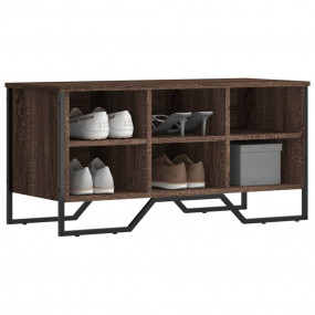 Shoe Cabinet Brown Oak Engineered Wood, Metal Medium Sh...