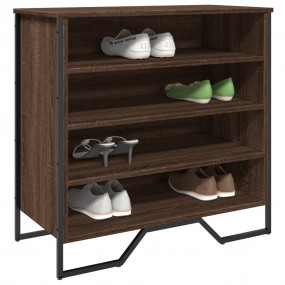 Shoe Cabinet Brown Oak Engineered Wood, Metal Medium Sh...