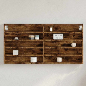 Vitrine Cabinet Smoked Oak Engineered Wood Medium Vitri...