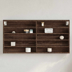 Vitrine Cabinet Brown Oak Engineered Wood 39.4 x 3.3 x ...