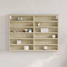 Vitrine Cabinet Sonoma Oak Engineered Wood Medium Displ...