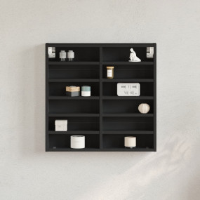 Display Cabinet Black Engineered wood 23.6 x 3.3 x 22.8...