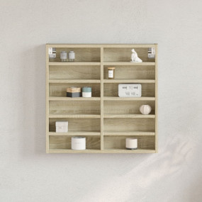Display Cabinet Sonoma Oak Engineered Wood Medium Displ...