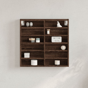 Display Cabinet Brown Oak Engineered Wood Medium Displa...