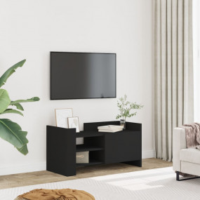 TV Cabinet Black Engineered Wood Medium TV Cabinet Rect...