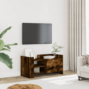 TV Cabinet Smoked Oak Engineered Wood TV Cabinet Rectan...
