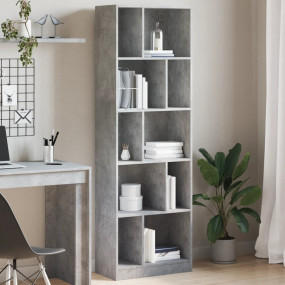 Bookcase Concrete Grey Engineered Wood Medium Bookcase