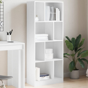 Bookcase White Engineered Wood 22.4x11.2x55.5 in Bookca...