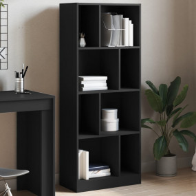 Bookcase Black Engineered wood 22.4 x 11.2 x 55.5 in Bo...