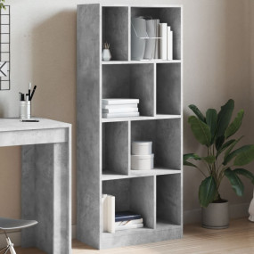 Bookcase Concrete Gray Engineered Wood Medium Bookcase