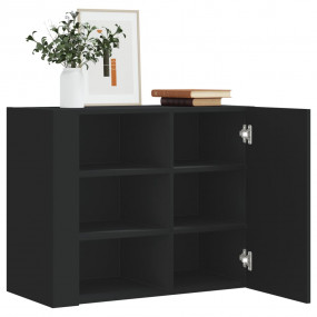 Wall Cabinet Black Engineered Wood Medium Wall Cabinet