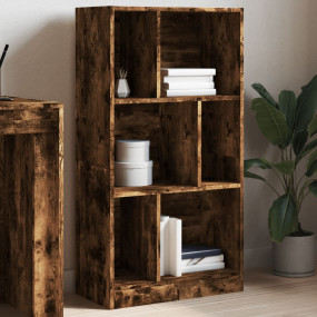 Bookcase Smoked Oak Engineered Wood Medium Modern Books...