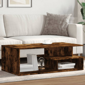 Coffee Table Smoked Oak Engineered Wood Large Rectangul...
