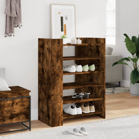 Shoe Cabinet Smoked Oak Engineered Wood 29.3 x 14.8 x 3...