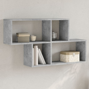 Wall Shelf Concrete Grey Engineered Wood Large Wall Mou...