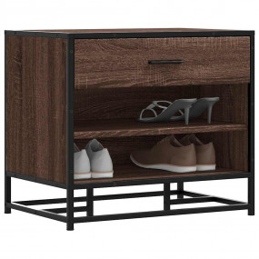 Shoe Bench Brown Oak Engineered wood and metal Small Sh...