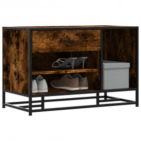 Shoe Bench Smoked oak, black Engineered wood, metal Med...