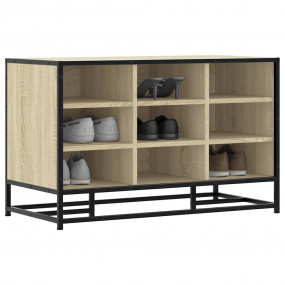 Shoe Bench Sonoma Oak Engineered Wood, Metal Medium Sho...