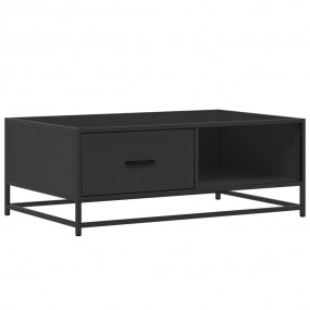 Coffee Table Black Engineered Wood Medium Coffee Table