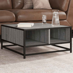 Coffee Table Grey sonoma and black Engineered wood and ...