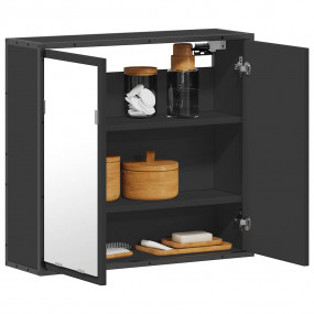 Bathroom Mirror Cabinet Black Engineered wood, Metal Me...