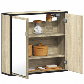 Bathroom Mirror Cabinet Sonoma Oak Engineered Wood Medi...